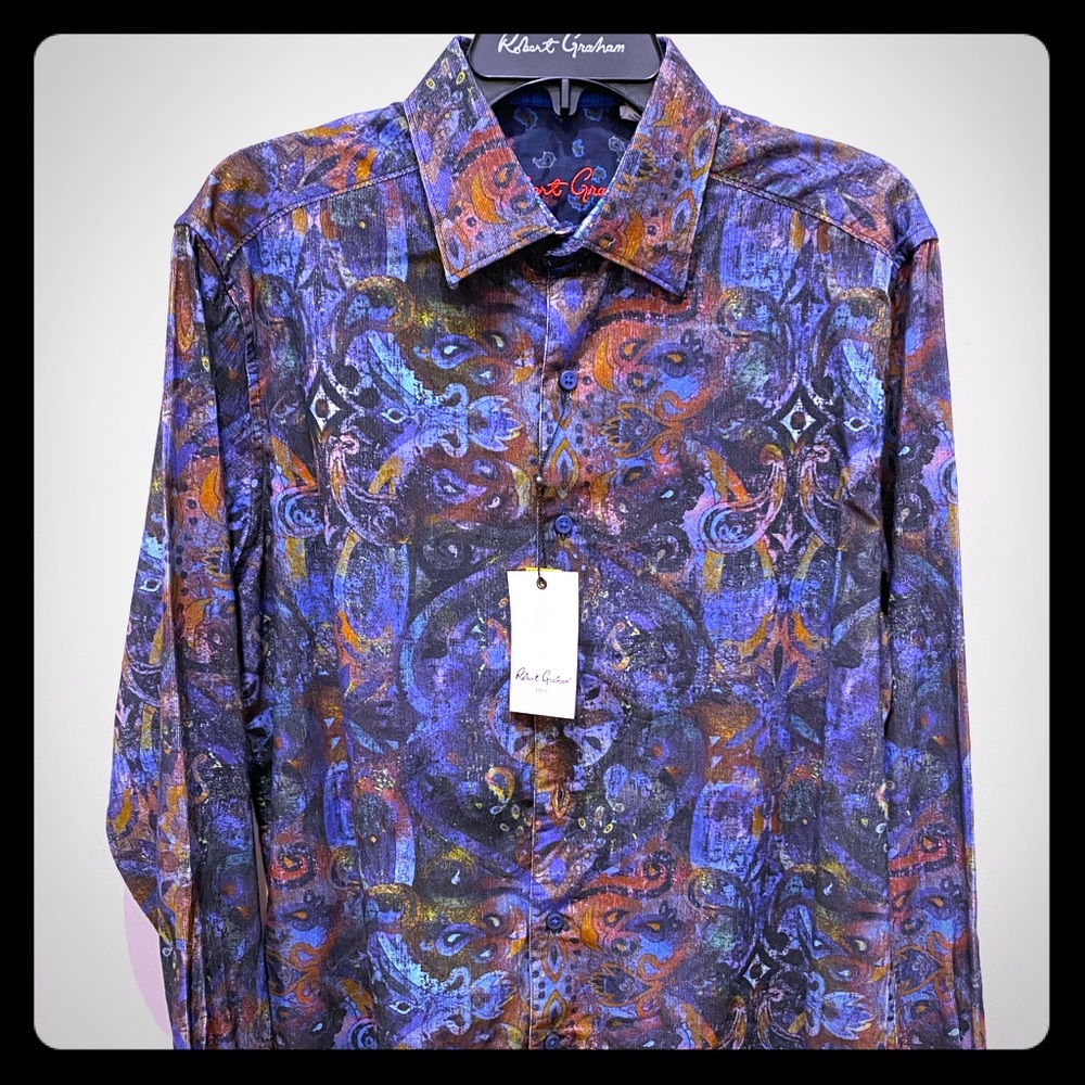 Robert Graham Men’s Button Front Shirt (Medium)